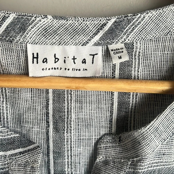 NEW Habitat - Linen Black Striped Dress - Picture 6 of 13